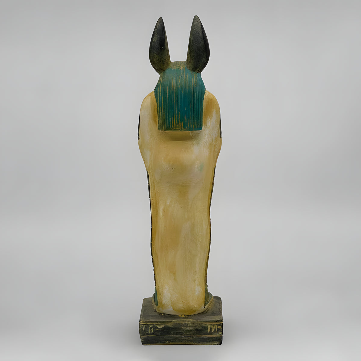 Side view of Anubis statue replica
