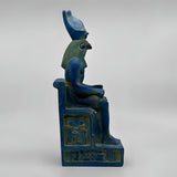 Horus statue seated on throne replica, hand-carved stone museum reproduction