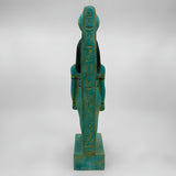 Close-up of Hathor statue crown and sun disc detail
