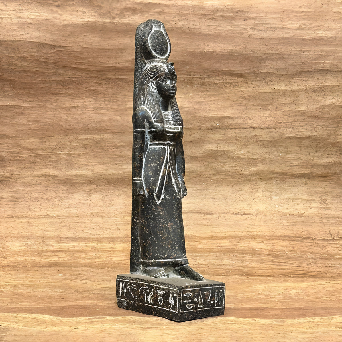 Hathor statue replica, granite hand-carved museum reproduction