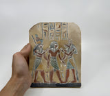 Anubis and Horus stele replica, hand-carved stone museum reproduction