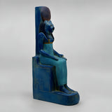 Sekhmet statue seated on throne replica, hand-carved stone museum reproduction