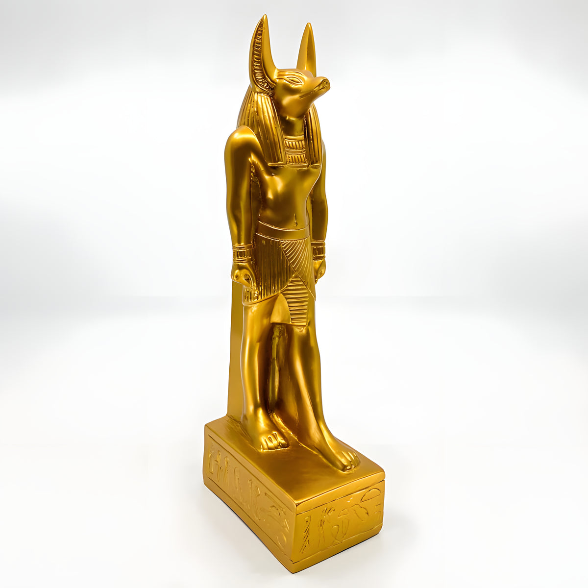 Golden Anubis statue replica, museum reproduction