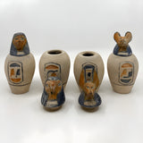 Canopic jars set replica, limestone museum reproduction