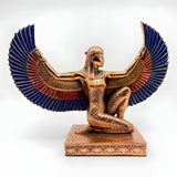 Isis statue replica, copper figurine winged museum reproduction