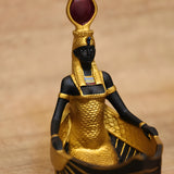 Front view of Isis statue box museum reproduction
