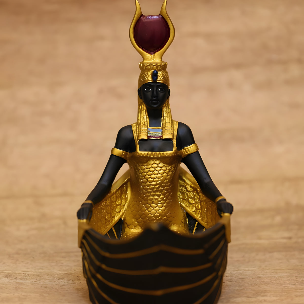 Isis statue storage box displayed open