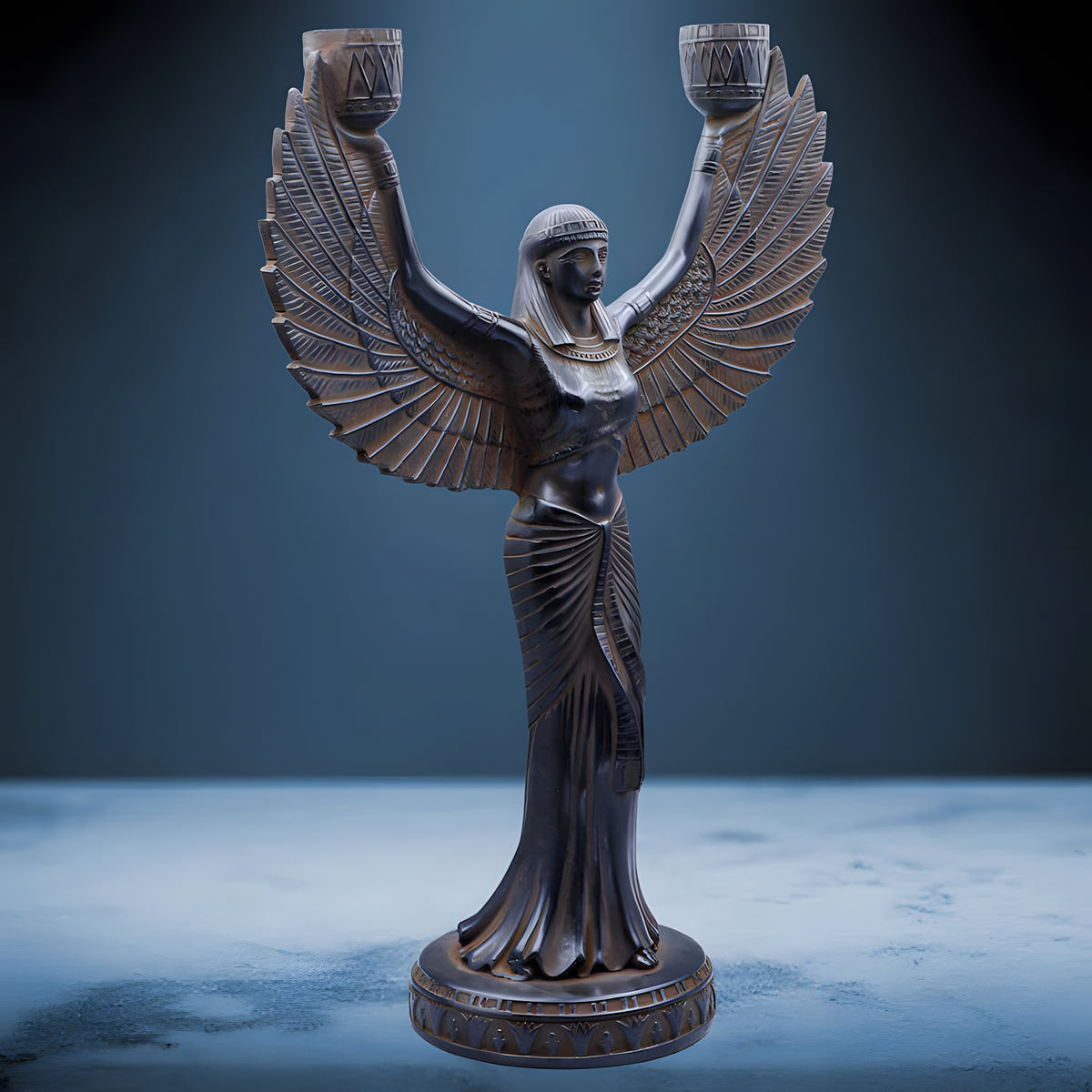 Isis candle holder statue replica, museum reproduction