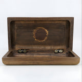 Interior view of wooden jewelry box replica