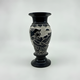 Side view of Isis basalt vase replica