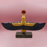 Close-up of wing detail on Hathor statue