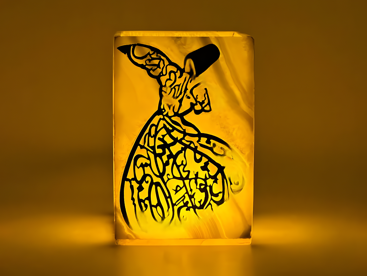 Egyptian vase lamp replica, ceramic Eye of Horus museum reproduction