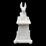 Close-up of jackal head detail on small Anubis statue