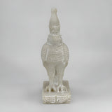 Horus falcon statue with Isis, alabaster museum reproduction