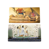 Close-up of Isis and Sphinx artwork on wallet