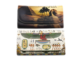 Close-up of Isis and Sphinx artwork on wallet