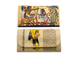 Egyptian leather wallet set, Cleopatra King Tut Ankhesenamun design handmade