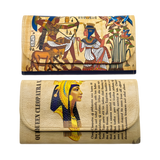 Close-up of Pharaonic artwork on leather wallet