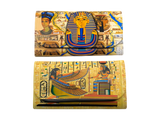 Egyptian leather wallets set, handmade painted artwork
