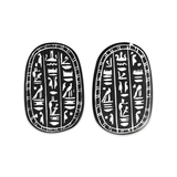 Pair of handmade black stone scarab amulets