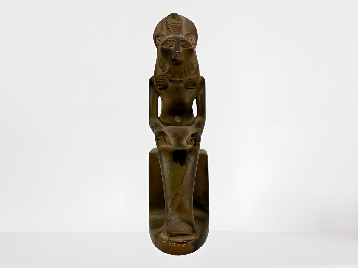 Sekhmet statue displayed as a decorative centerpiece