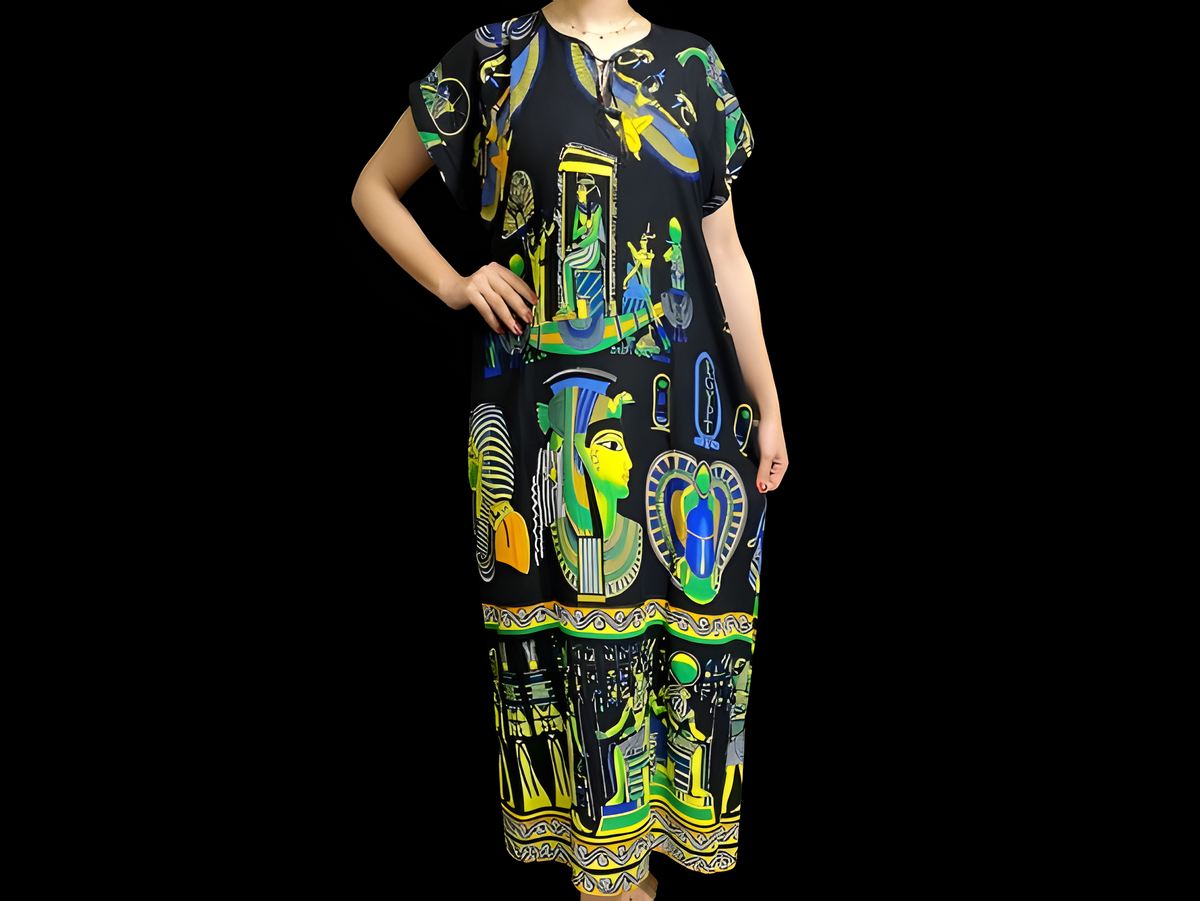 Egyptian queen's ceremonial kaftan dress, handmade cotton