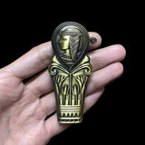 Close-up of Cleopatra design on lighter set