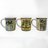 Gods of Egypt ceramic mug set, 3 handmade mugs