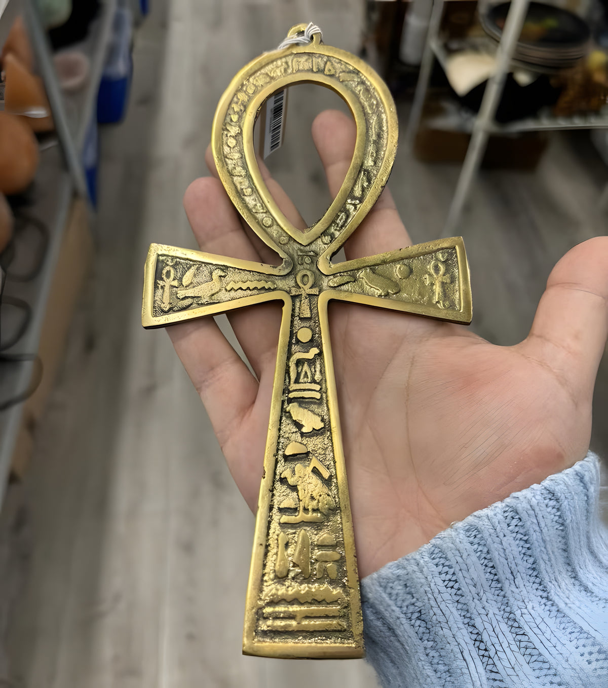 Egyptian Ankh replica, brass museum reproduction