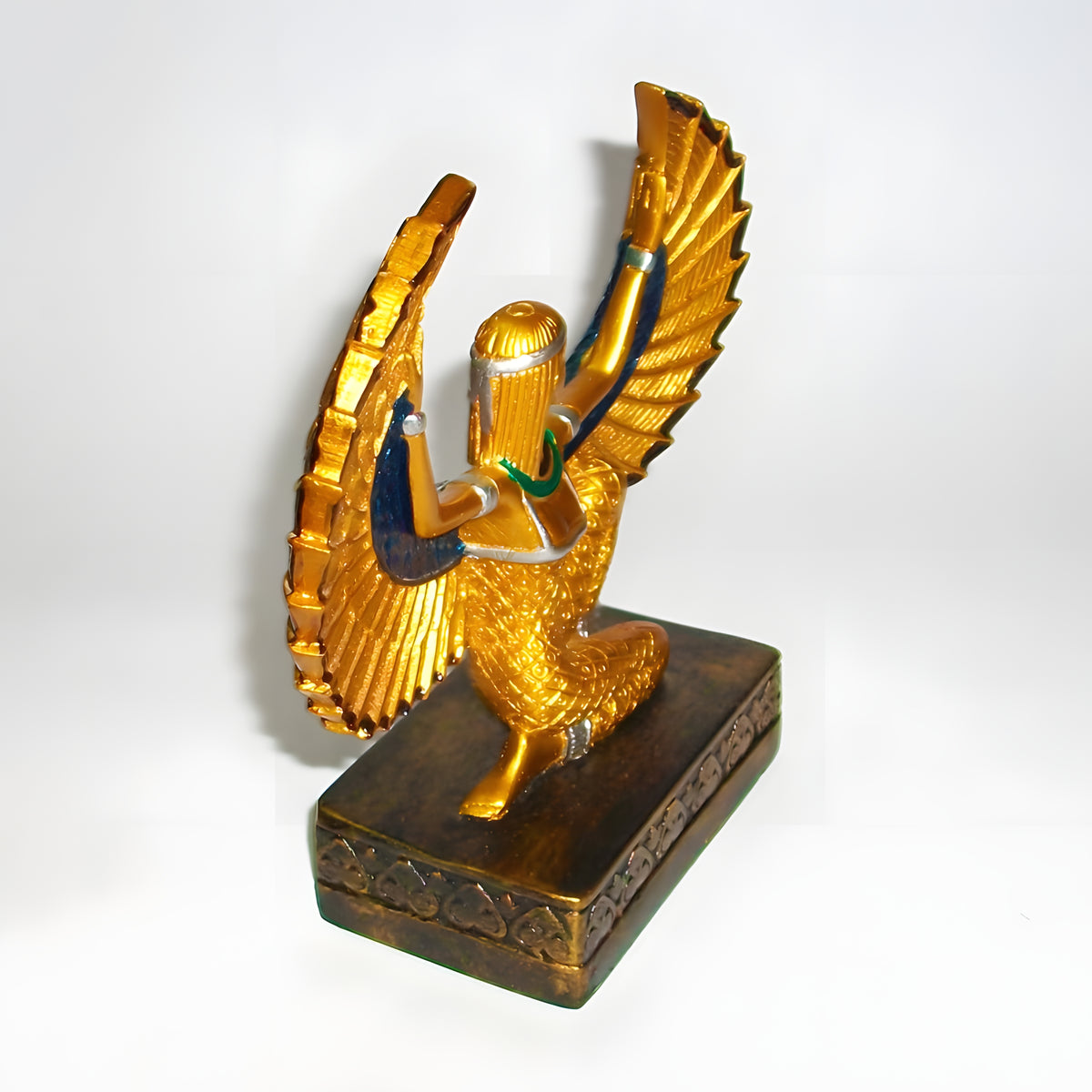 Close-up of wing detail on Isis statue