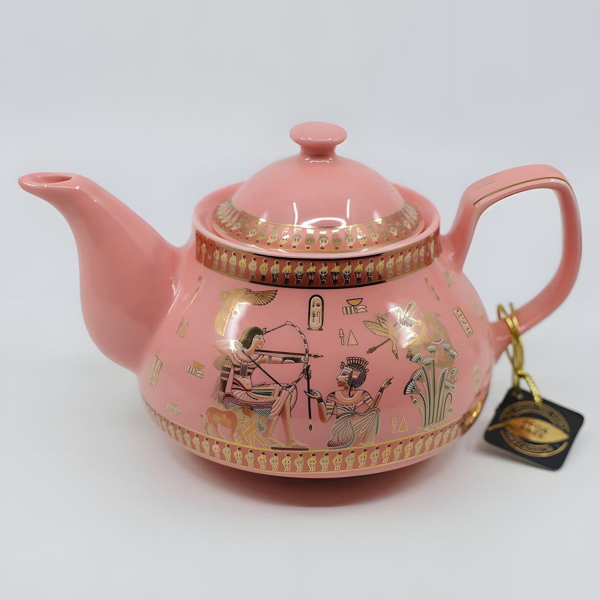 Egyptian couple ceramic teapot, handmade