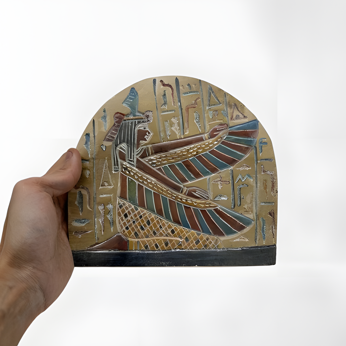 Egyptian Ma'at stele museum reproduction stone tablet, front view