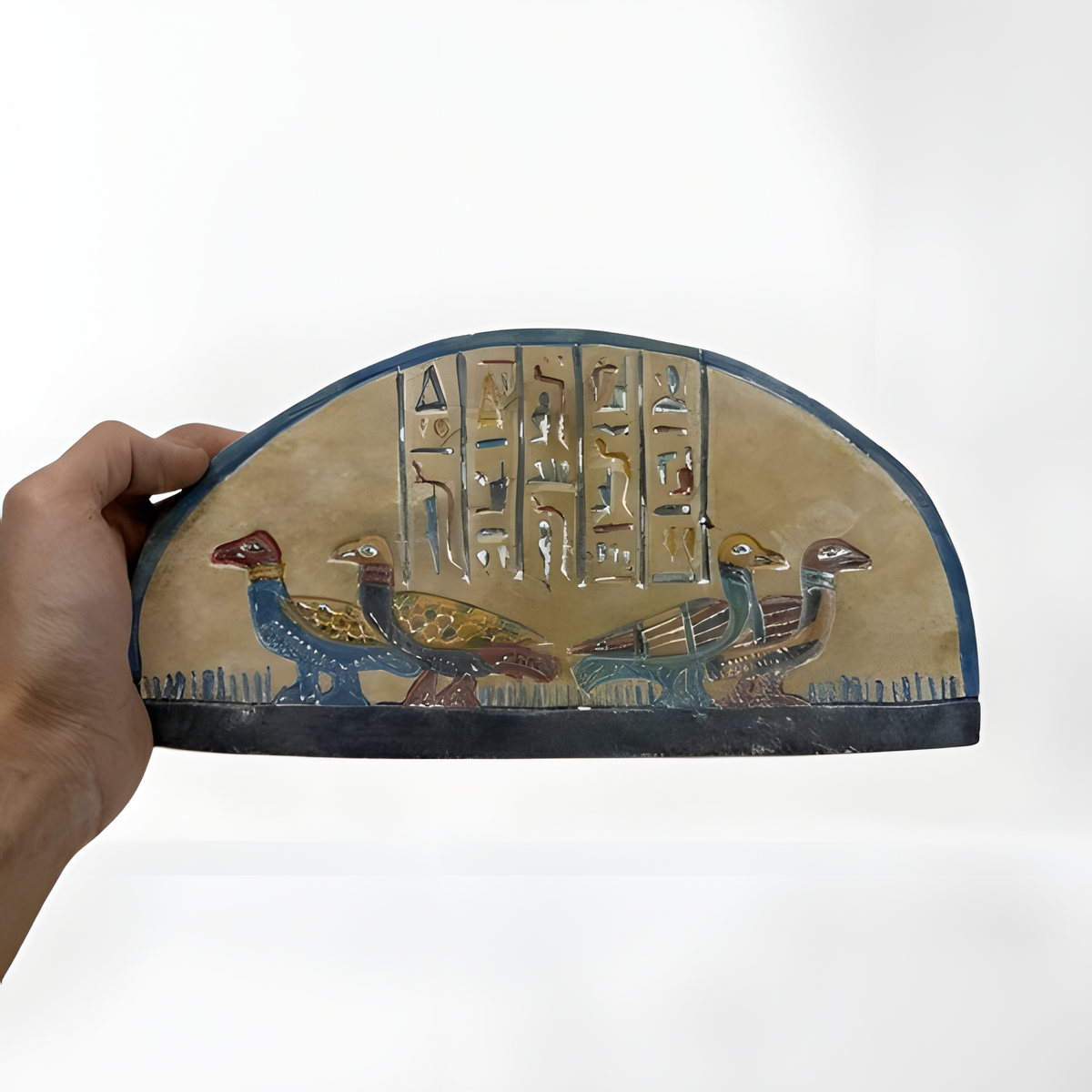 Hand-carved stone stele reproducing the Geese of Meidum painting, museum reproduction wall art