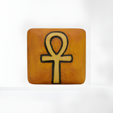 Handmade Egyptian wooden jewelry box decorated with the Ankh symbol