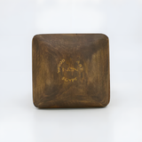 Wooden Ankh jewelry box, open view showing interior storage