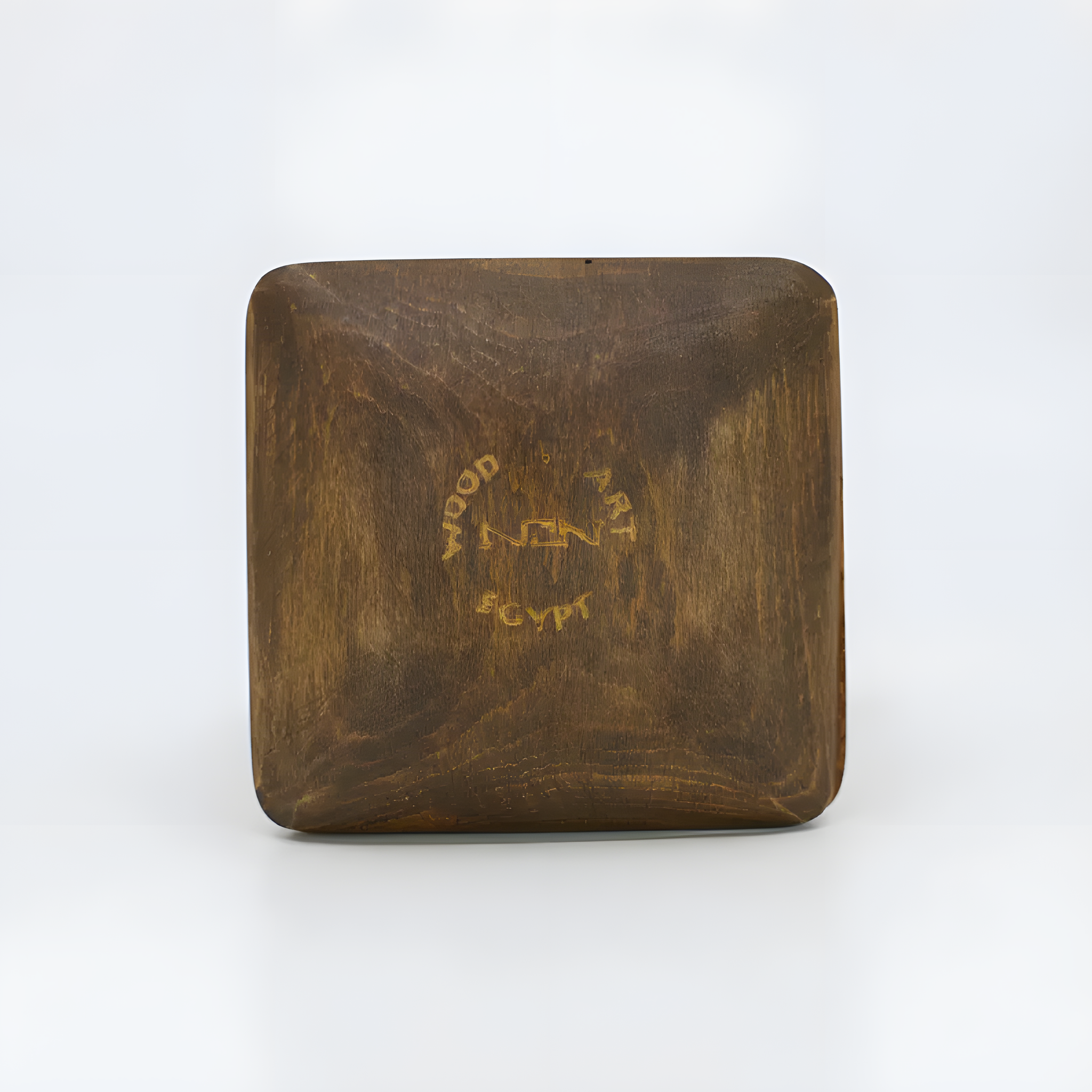 Wooden Ankh jewelry box, open view showing interior storage