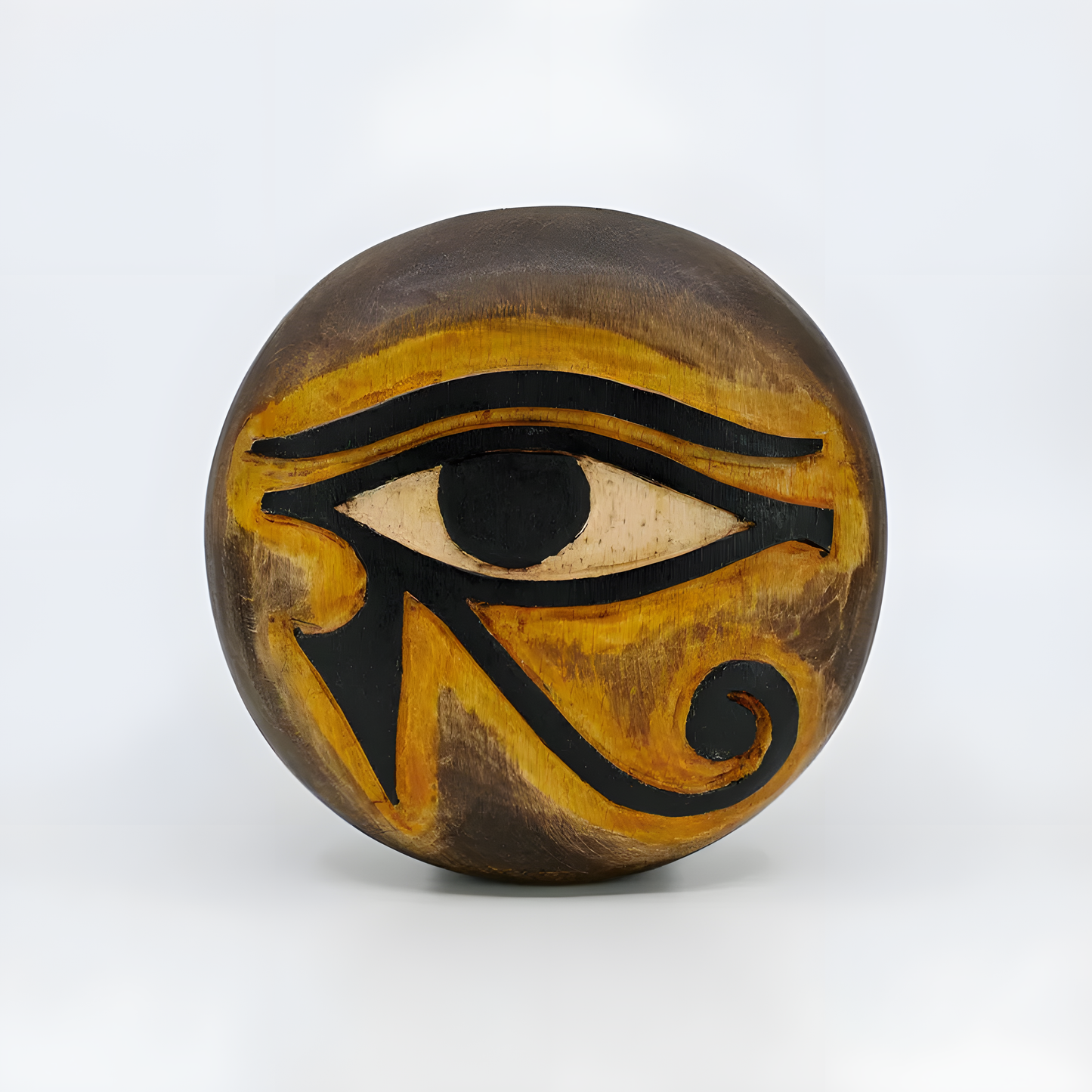 Handmade Egyptian wooden jewelry box decorated with the Eye of Horus symbol, Style 2