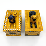 Handmade Egyptian polystone jewelry box featuring Sphinx and Eye of Horus design