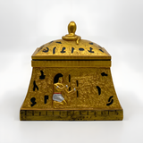 Handmade Egyptian polystone jewelry box with golden hieroglyphic and Pharaonic artwork
