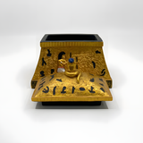 Handmade Egyptian polystone jewelry box with golden hieroglyphic and Pharaonic artwork