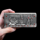 Handmade Egyptian metal jewelry box featuring Maat, Isis, Horus, and Cleopatra designs