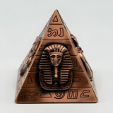 Handmade Egyptian copper pyramid set with hieroglyphic and pharaoh designs