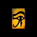 Handcarved alabaster Eye of Horus night light vase, museum reproduction, unlit