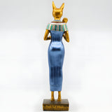 Bastet statue museum reproduction, full figure view showing proportions