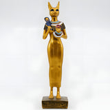 Bastet statue museum reproduction, side profile view