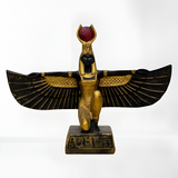 Isis statue museum reproduction, black and gold front view