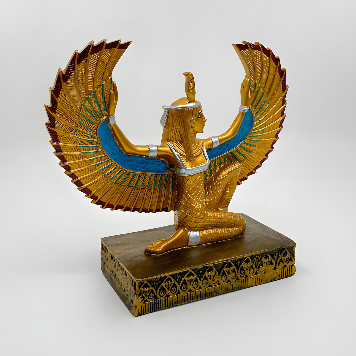 Ma'at statue museum reproduction, back view