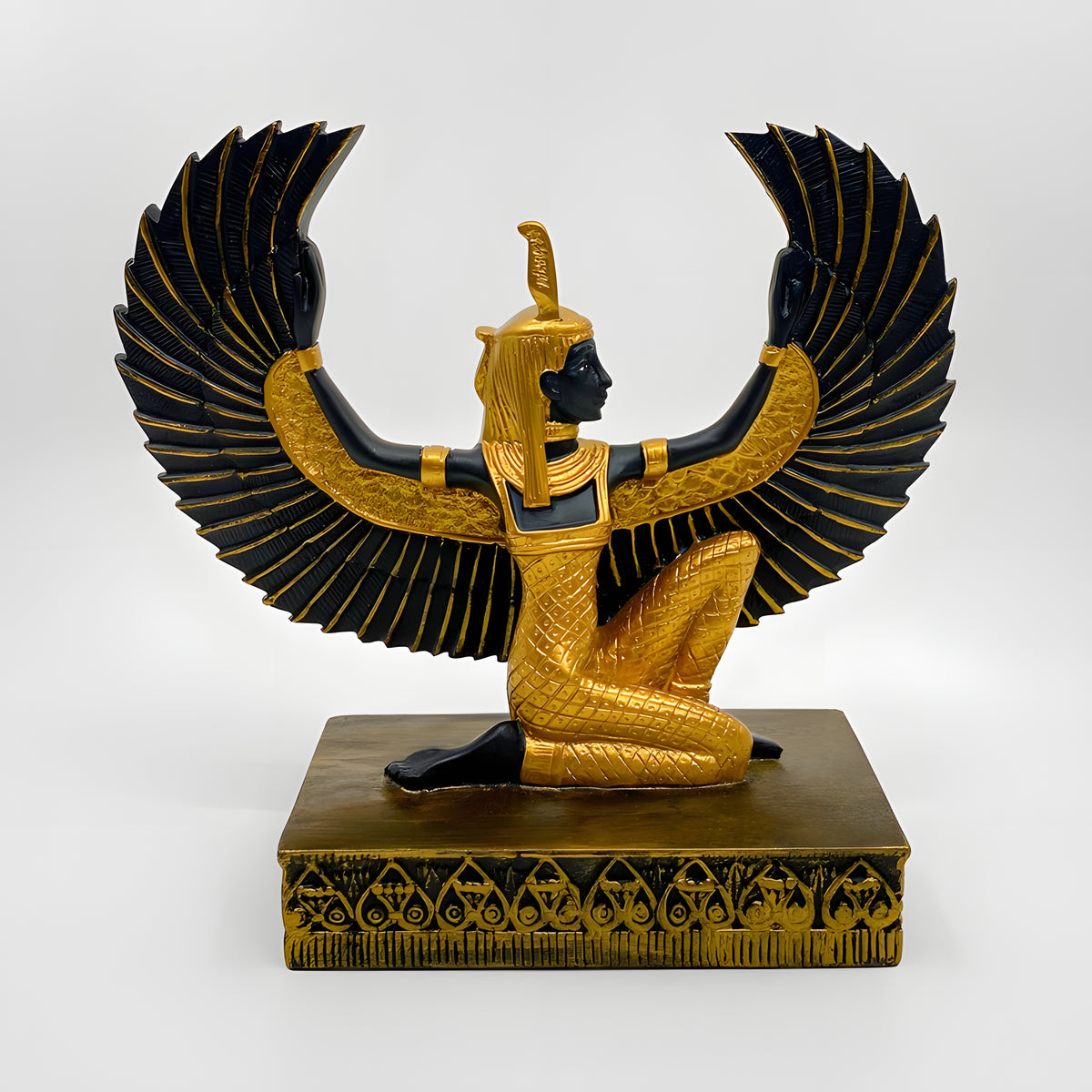 Ma'at statue museum reproduction, detail of hand-painted finish
