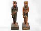 Hand-carved stone Anubis statue, museum reproduction, front view