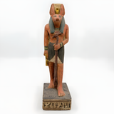 Side view of the carved Anubis statue, museum reproduction